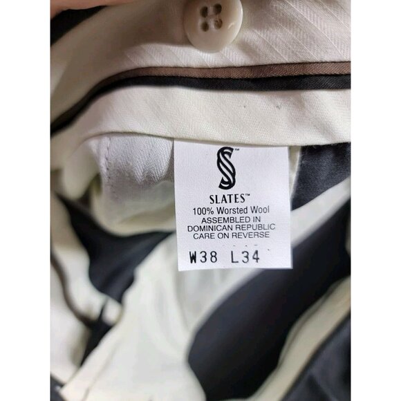 NWT Vintage Slates Levis Dress Pants Mens 38x33 Gray Pleated Cuffed Worsted Wool - Picture 8 of 9